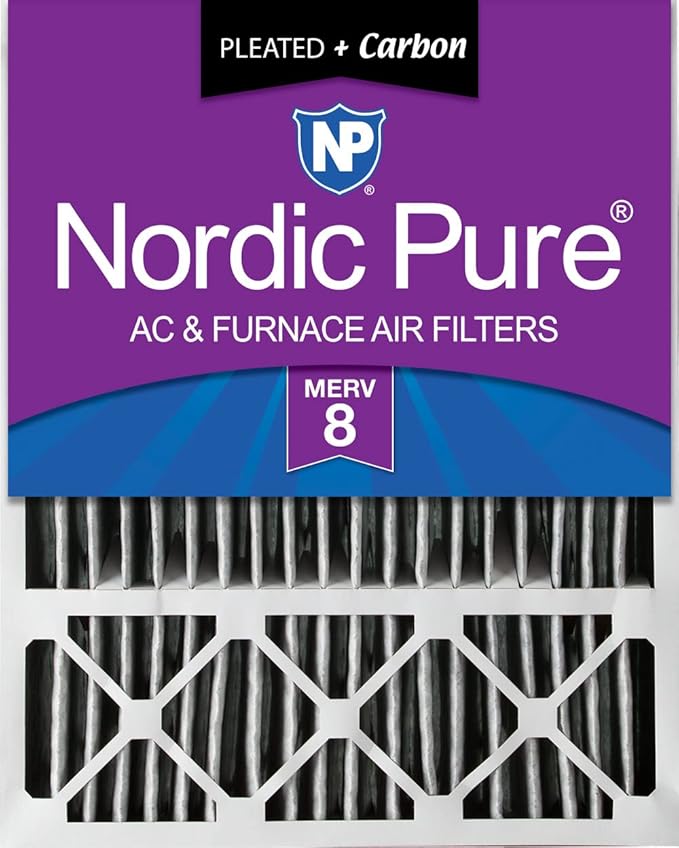 Nordic Pure 20x25x5 Honeywell Replacement Air Filters MERV 8 Pleated + Carbon 1 by NordicPure