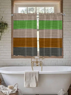Farm Gray Green Brown Wood Grain Window Valance Curtains, Rustic Wooden Plank - Image 6