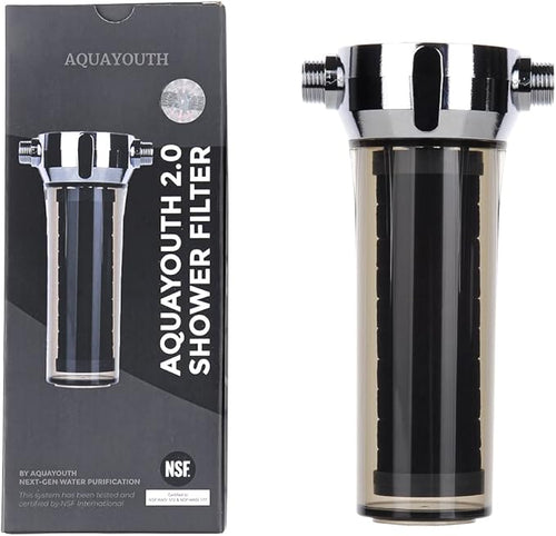 2.0 Carbon Shower Head Filter System | Removes Chlorine, Heavy Metals, And More by AQUAYOUTH