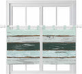 Blue Teal Kitchen Curtains 36 Inch Length, Small Window Curtains Tab Top by Unknown