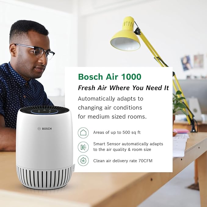 BOSCH Air Purifier for Home, Small Spaces, 2-in-1 Filter for Pollen, Outdoor - Image 2