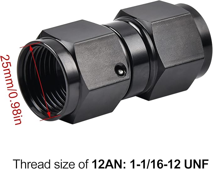 EVIL ENERGY 12AN Female to 12AN Female Straight Swivel Coupler Union Fitting - Image 3