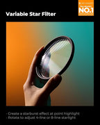 K&F CONCEPT 58mm Variable Star Filter Cross Screen Starburst Filter 4, 8 Points - Image 2