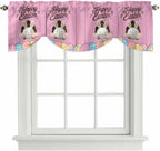 Pink Easter Tie Up Valance Curtains by Unknown