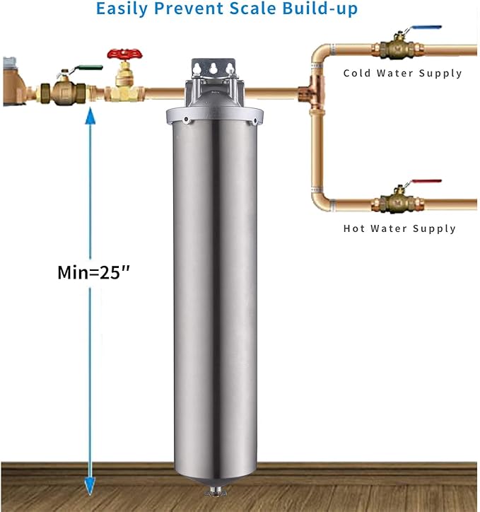 Amwater NSF/ANSI 42 Certi Stainless Steel Jumbo Size Filter Housing - Image 5