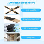 20pcs Coconut Carbon Ceiling Fan Filters - Image 2