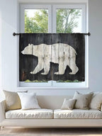 Sheer Curtains 54 Inch Length, Rustic Counrty Vintage Wood Grain Privacy Voile - Image 4