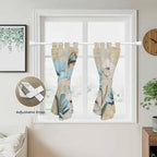 Spring Flowers Kitchen Curtains 45 Inch Length, Short Cafe Window Curtains Tab - Image 5