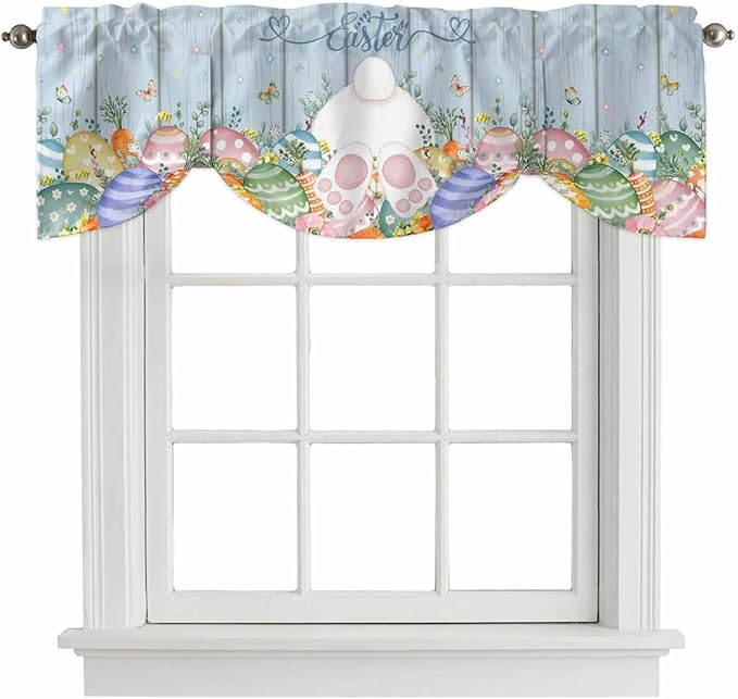 Spring Easter Tie Up Valance Curtains by Unknown