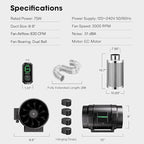 VIVOSUN Smart Air Filtration S8 Kit 8", AeroZesh S8 Inline Duct Fan - Image 8