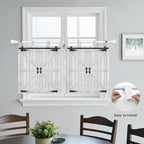 Farmhouse Wood Grain Kitchen Curtains 24 Inch Length, Small Window Curtains Tab - Image 4