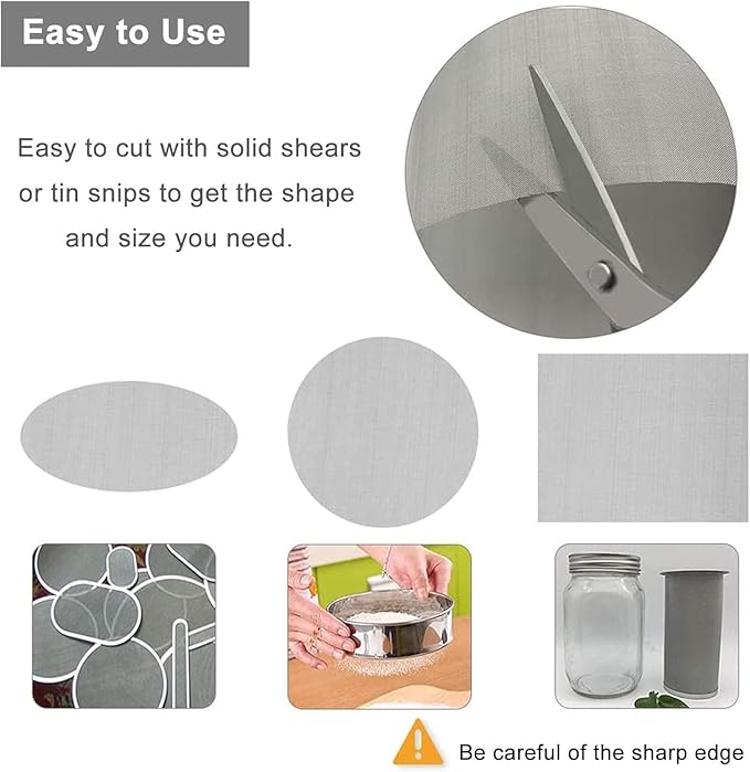Woven Stainless Steel Wire Mesh, 250 Mesh Durable & Flexible, Fine to Large Mesh - Image 5