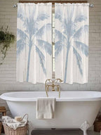 Summer Coconut Tree on Vintage Wood Grain Window Valance Curtains, Seaside by IDOWMAT
