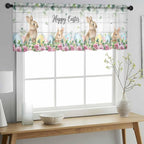 Easter Sheer Valances for Windows 42"x12", Light Filtering Kitchen Curtains - Image 2