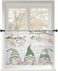 Sheer Curtains 54 Inch Length, Sage Green Gnomes Semi Sheer Curtains Light by Unknown