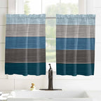 Retro Farm Blue Gray Wood Grain Window Valance Curtains, Rustic Wooden Plank - Image 8