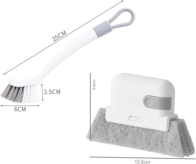 2 in 1 Window Brush Wet and Dry Brushes Window Grooves Scrubber Tools Set Door - Image 9