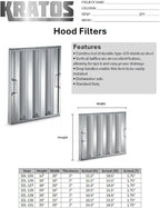 Kratos Commercial Hood Filter 20" x 20" x 2", Stainless Steel - Image 3