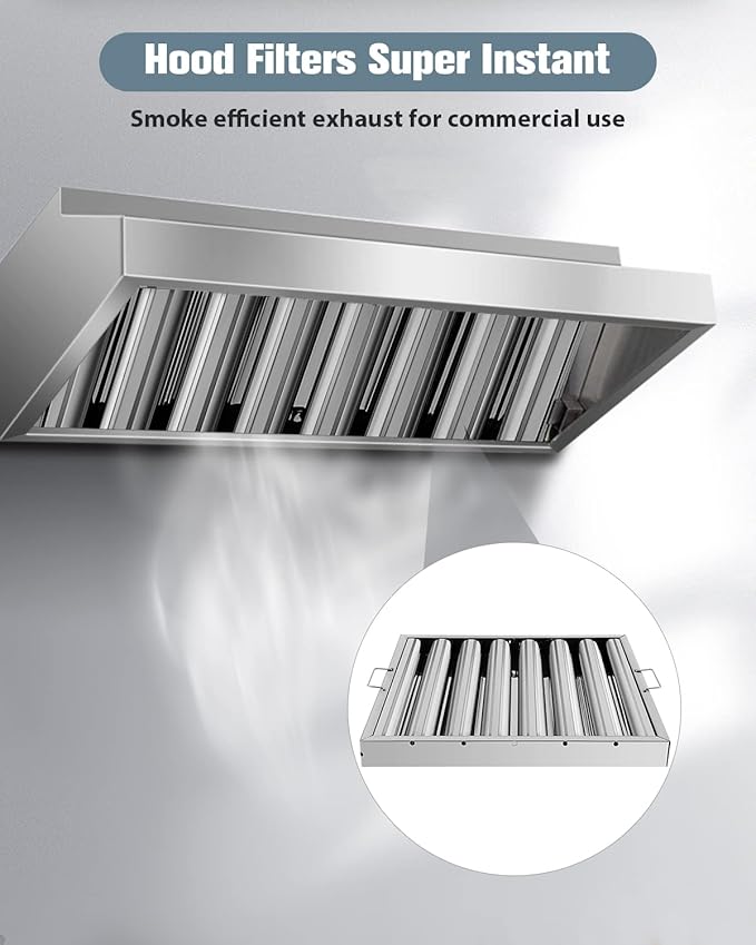 Hood Filters 430 Stainless Steel 19.5W x 19.5H Inch, 7 Grooves Commercial Hood - Image 2