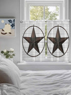 Vintage Farm Western Star Window Valance Curtains, 2 Panel - Image 3