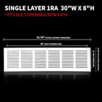 30x8 Return Air Grille, Air Return Vent Cover, Flat Vent Cover, Rejillas De - Image 3