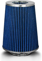 BLUE 3.5" 89 mm Inlet Truck Air Cone Replacement Performance Washable Clamp-On by RtunesRacing