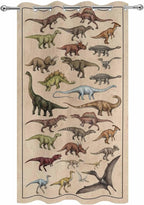 Vintage Outdoor Curtains for Patio Dinosaurs Biographies Retro Waterproof - Image 9