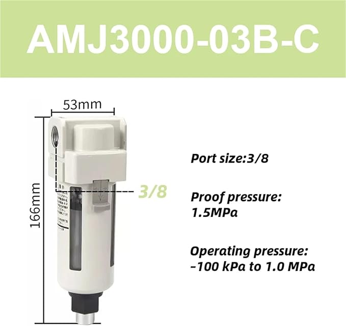 Vacuum Water Droplet Separator Pipeline Filter AMJ AMJ3000-03B AMJ4000-04B-C - Image 2