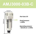 Vacuum Water Droplet Separator Pipeline Filter AMJ AMJ3000-03B AMJ4000-04B-C - Image 2