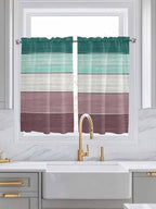 Retro Farm Woodcuts Texture Window Valance Curtains, 2 Panel - Image 3