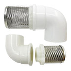 DN15 inch stainless steel filter cover connected to 90 degree elbow 1/2" PVC by Cotonlake