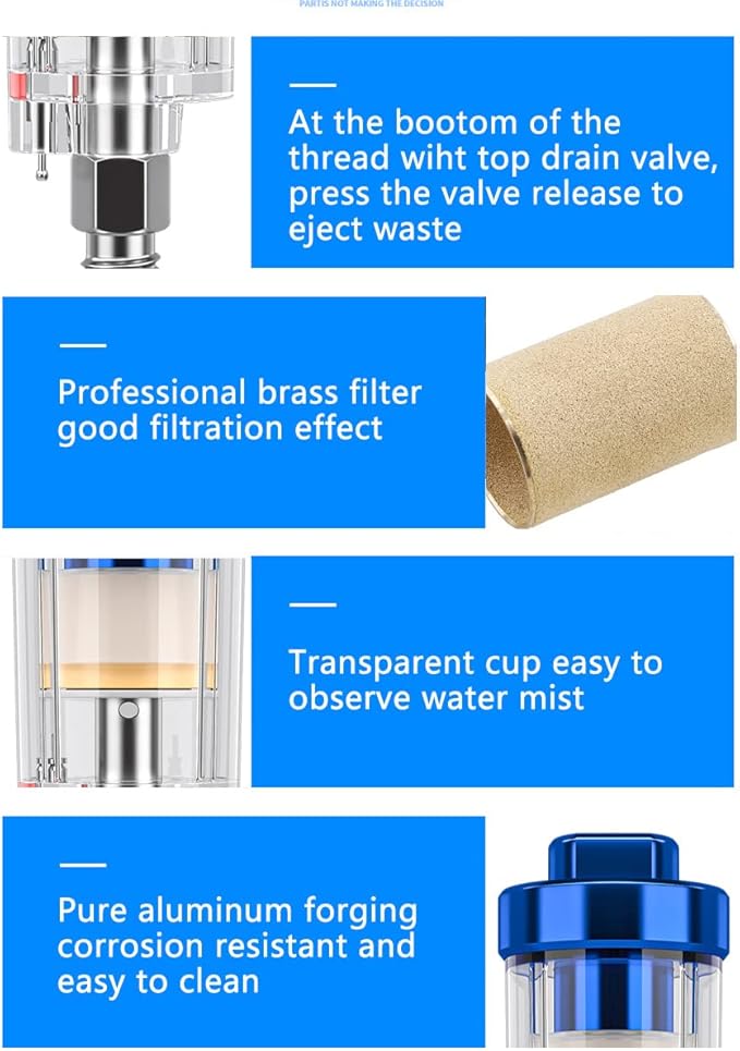 2 Pcs Mini in-Line Air Filter Water Oil Separator - Image 5