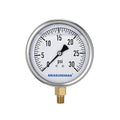 MEASUREMAN Glycerin Filled Plumbing Pressure Gauge 0-30psi Stainless Steel Case by MEASUREMAN