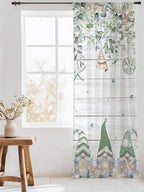 Sheer Curtains 108 Inches Long, Coastal Eucalyptus Leaf Semi Sheer Curtains - Image 3
