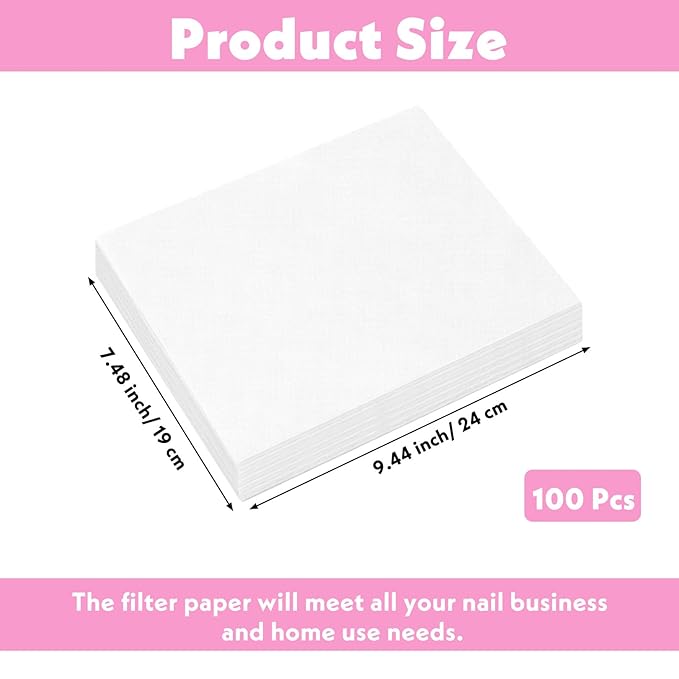 100 Pcs Nail Dust Collector Filter No-Spilling Filters Replacement Paper - Image 2