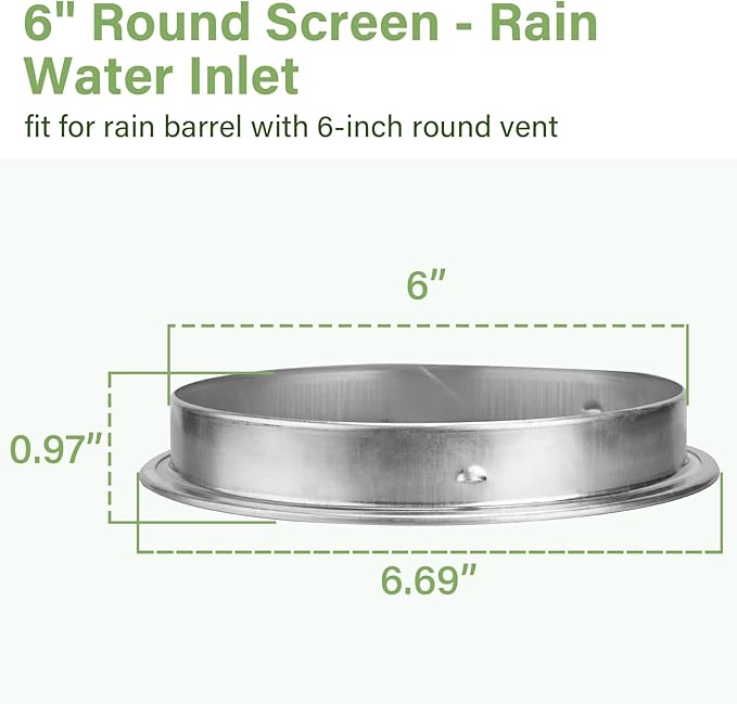 6" Rain Water Barrel Screen Filter - Image 2