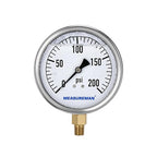 MEASUREMAN Glycerin Filled Plumbing Pressure Gauge 0-200psi Stainless Steel Case by MEASUREMAN