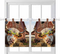 Farm Yaks Kitchen Curtains 24 Inch Length, Small Window Curtains Tab Top by Unknown