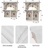 Village Stars Swag Kitchen Curtains Valance and Tier Set, Vintage Rust Yellow - Image 6