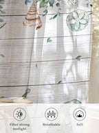Sheer Curtains 45 Inch Length, Coastal Eucalyptus Leaf Semi Sheer Curtains - Image 6