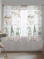 Sheer Curtains 63 Inch Length, Sage Green Gnomes Semi Sheer Curtains Light - Image 5