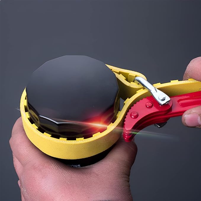 AUCELI Belt Type Oil Filter Wrench, Adjustable Strap and Steel Handle Removal - Image 5
