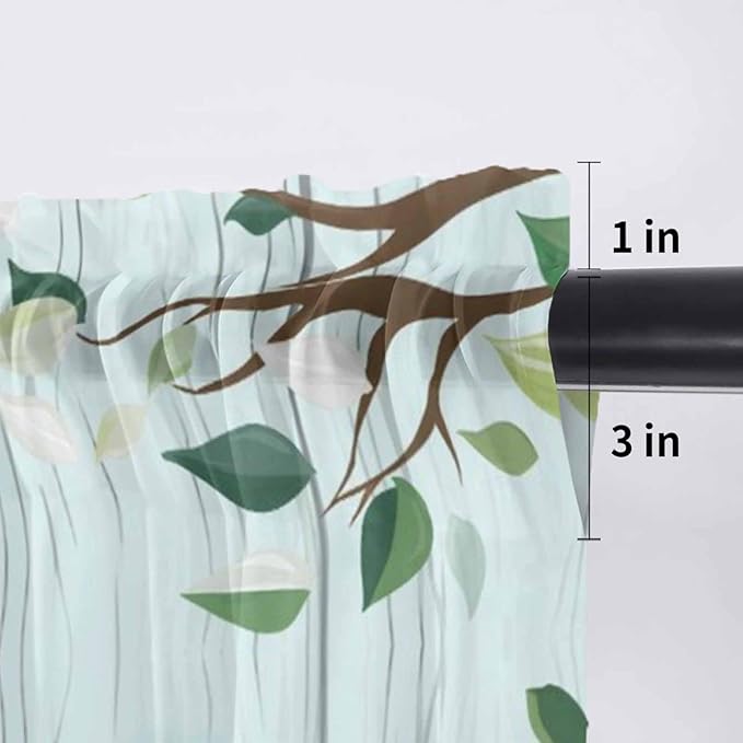 Easter Sheer Valances for Windows 42"x18", Light Filtering Kitchen Curtains - Image 7