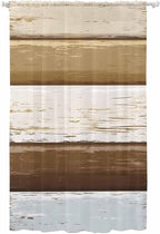 Sheer Curtains 108 Inches Long, Wood Grain Brown Semi Sheer Curtains Light by Unknown
