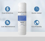 Sediment String Wound Water Filter Cartridge Standard 2.5x10" 20 Micron 25 Pack - Image 2