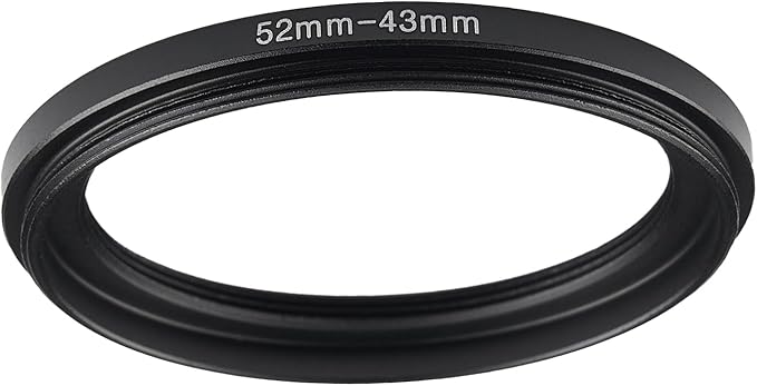 52mm to 43mm Step Up Ring Filter Adapter Black Metal Step up Adapter Rings by Unknown
