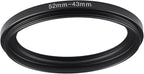52mm to 43mm Step Up Ring Filter Adapter Black Metal Step up Adapter Rings by Unknown