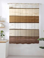 Sheer Curtains 63 Inch Length, Vintage Geometric Brown Semi Sheer Curtains - Image 2