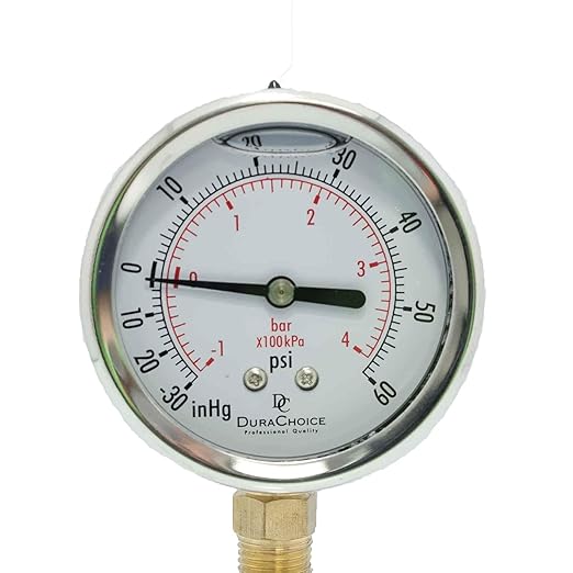 4" Oil Filled Vacuum Pressure Gauge by DirectMaterial