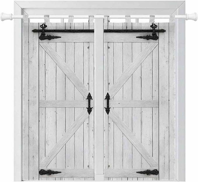 Farmhouse Wood Grain Living Room Curtains 84 Inch Length, Window Curtains Tab by Unknown